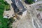 Aerial view of the demolition apartment building in Espoo, Finland