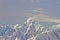 Aerial view of Denali Mountain range and glaciers, Denali National Park, Alaska