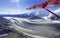 An aerial view of Denali National Park flight seeing tour