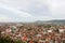 Aerial view of dense city and population of Bandar Lampung Indonesia