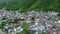 Aerial view of densely populated settlements