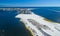 Aerial view of Destin skyline and beach, Florida in winter