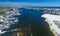 Aerial view of Destin skyline and beach, Florida in winter