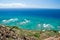 Aerial view of Diamond head lighthouse with azure ocean in background