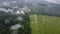 Aerial view different age oil palm tree plantation