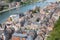 Aerial view Dinant along Meuse river in Belgium