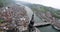 Aerial view of Dinant city, Meuse river & Collegiale Notre Dame de Dinant