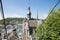 Aerial view Dinant seen from cable car to top of citadel, Belgium