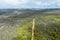 Aerial view of a dirt track in the Grose Valley in The Blue Mountains in Australia