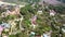 Aerial view distant Buddha statue among landscape