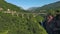 Aerial view on Djurdjevica arch bridge over Tara