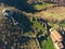 Aerial view Dmanisi - medieval town with its citadel, public and religious buildings. Archaeological heritage site