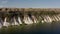 Aerial view of Dniester river bank near Molovata village in Moldova