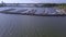 The aerial view of the  docking sailboats in the port in Helsinki.geology shot