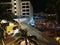 Aerial view of The Dole Cannery building at night