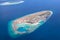 Aerial view of domestic airport in Baa Atoll Maldives