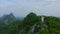 Aerial view of Don Sai, Christ Redeemer statue, in Ratchaburi, Thailand