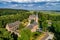 Aerial view of Doorwerth Castle is a medieval castle near Arnhem, Netherlands