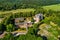 Aerial view of Doorwerth Castle is a medieval castle near Arnhem, Netherlands