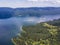 Aerial view of Dospat Reservoir, Bulgaria