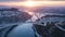 Aerial view of Douro river and bridges in Porto