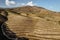 Aerial view of Douro Valley.Terraced vineyards and landscape near Pinhao, Portugal.Portuguese wine region. Beautiful autumn