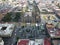 Aerial view of downtown Guadalajara, the Cathedral, the Plaza de Armas and the Rotunda of