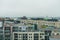 Aerial view of downtown of Helsinki with modern skylines in Finland in a rainy day