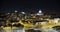 Aerial view. Downtown Lisbon, Portugal. Night time lapse of the historic old town district, timelapse.