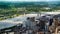 Aerial view of Downtown, New Orleans, Louisiana and Crescent City Connection Bridge