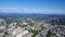 Aerial view of downtown Seattle buildings, Union Lake and I-5 Hi