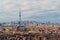 Aerial view of Downtown Tokyo . Financial district and business