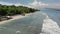 Aerial view from drone a beautiful coastal road. Nusa Penida island.