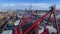 Aerial view with drone Container ship is loading in a harbor