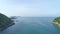 Aerial view drone fly over tropical sea Beautiful seashore. Aerial view of the waves Dynamic of sea waves Drone footage of open se