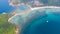 Aerial view from the drone on the island Koh Ma,path from koh Phangan