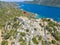 Aerial view with drone. Kalekoy - Simena - Kekova - Turkey