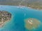 Aerial view with drone. Kalekoy - Simena - Kekova - Turkey