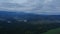 Aerial view from a drone on majestic valley in Altai under sunset sky