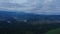 Aerial view from a drone on majestic valley in Altai under sunset sky