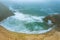 Aerial view from drone, Pfeiffer beach in Big Sur, incredibly picturesque beach, beautiful landscape of the Pacific