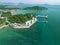 Aerial view drone shot of fuel tanks,oil storage terminal