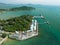 Aerial view drone shot of fuel tanks,oil storage terminal