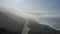 Aerial view drone shot of highway pacific coast highway California USA Big Sur