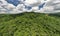 Aerial view drone shot of panorama abundant rainforest landscape nature mountains view in phuket thailand