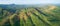 Aerial view drone shot of panorama Palm trees plantation rainforest landscape nature scenery view in thailand Amazing High angle