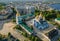 Aerial view from a drone St. Michael& x27;s Golden-Domed Monastery in Kyiv