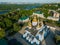 Aerial view from a drone St. Michael& x27;s Golden-Domed Monastery in Kyiv