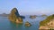 Aerial view Drone video Beautiful Samet Nangshe viewpoint over Phang Nga Bay scenic Landscape mangrove forest and mountains in And