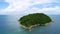 Aerial view drone videos of Amazing small island in beautiful tropical sea at Phuket Thailand in summer season .Holiday travel and